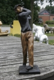 Golfer nach Abschlag klein, Bronze