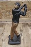 Golfer nach Abschlag klein, Bronze
