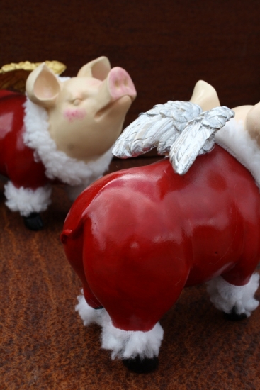 Sylter Weihnachtsschwein, silberne Flügel